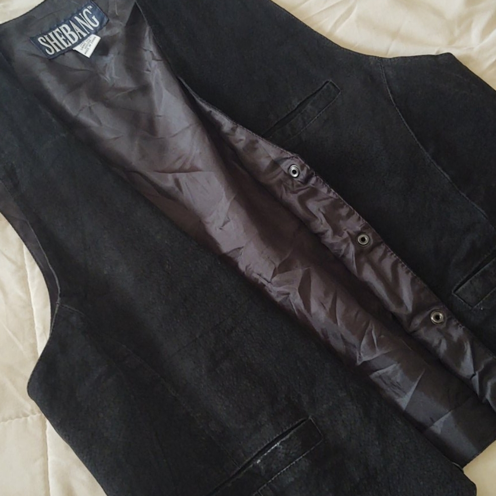 Vintage real leather vest